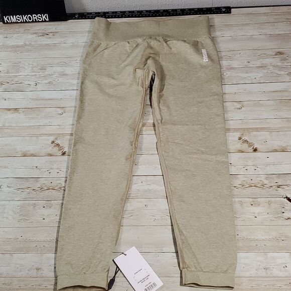 NEW NWT Gymshark Adapt Marl Seamless Leggings in Moss Grey/ Beige Sz Small - Picture 5 of 13